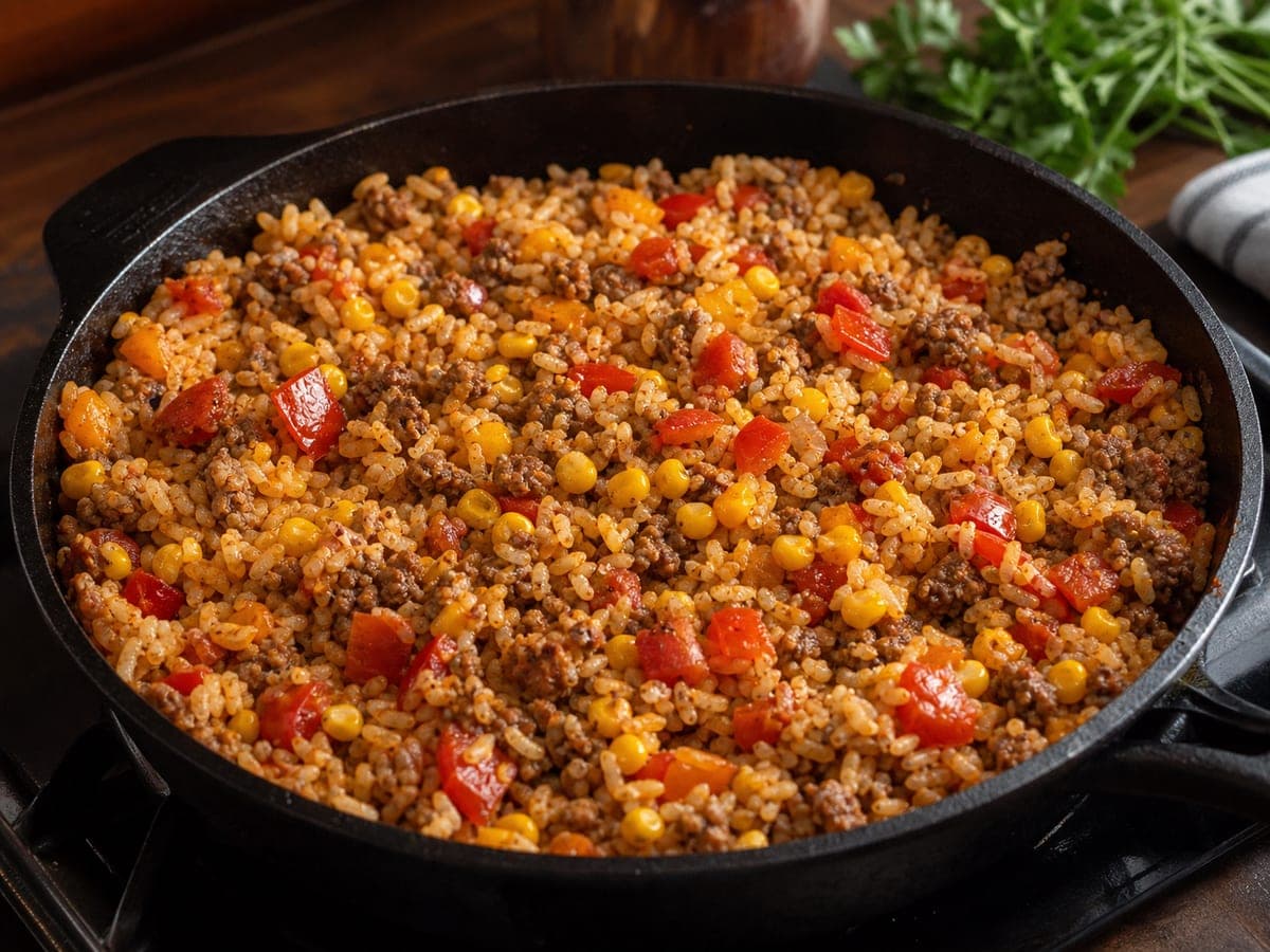 Ground Beef and Rice Skillet