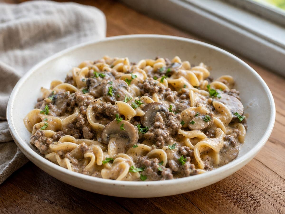 One-Pot Ground Beef Stroganoff