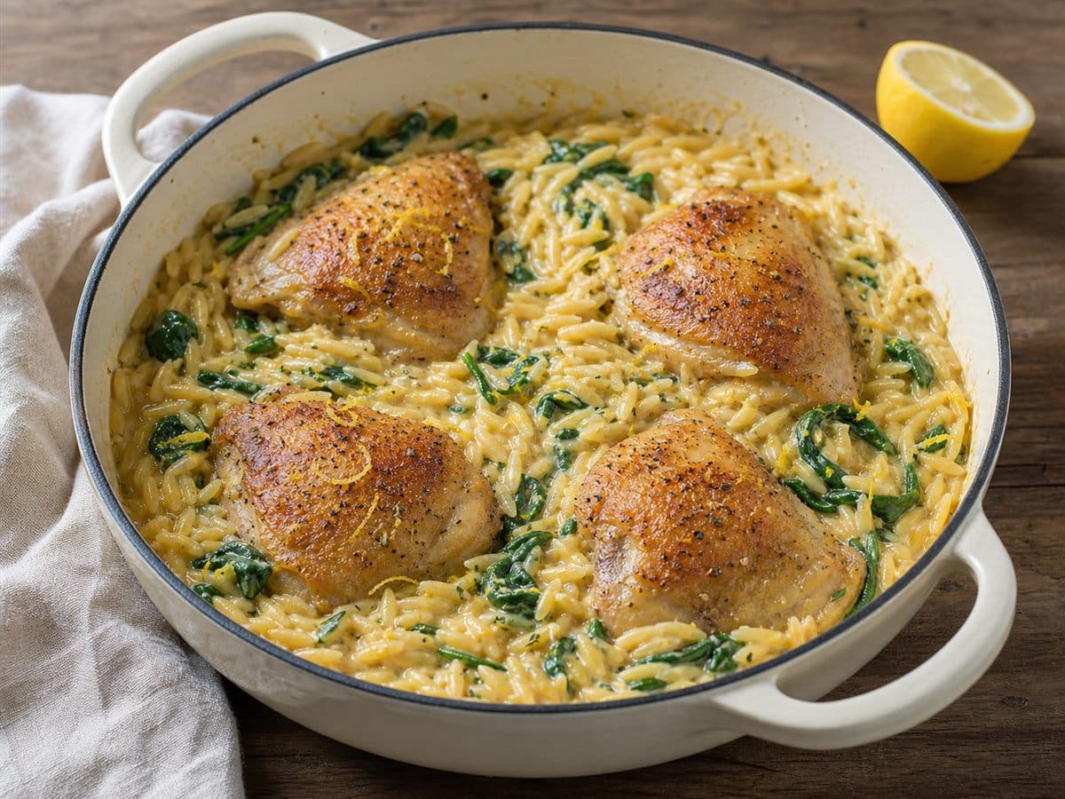 One-Pot Lemon Chicken Orzo